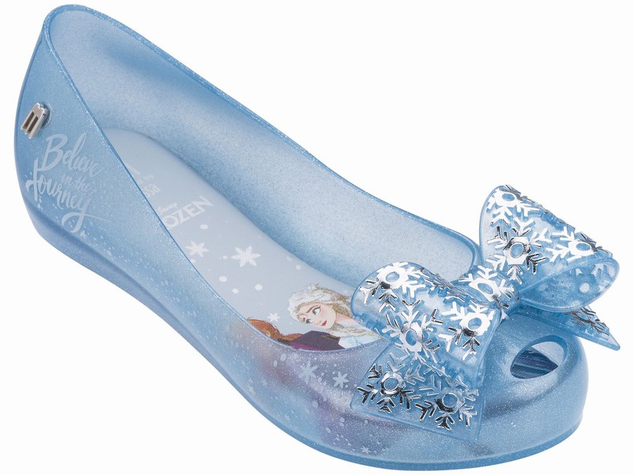 Bailarinas Melissa Disney Frozen Ultra Sky Glitter Bow Niños - Azules Claro - Argentina OWZ-680145